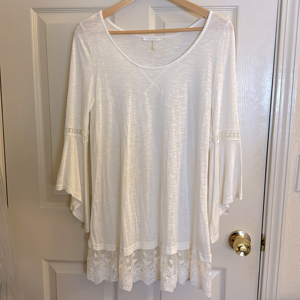 Cute Boho White Dress Top
